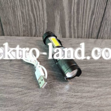 Фонарик ручной аккумуляторный с USB зарядкой BL-525 XPE COP-880000W + светодиодная панель, ЗУМ 